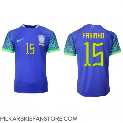 Tanie Strój piłkarski Brazylia Fabinho #15 Koszulka Wyjazdowej MŚ 2022 Krótkie Rękawy
